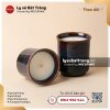 Cốc nến trụ miệng loe men nâu hỏa biến