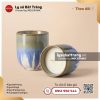 Ly nến size trung đế cao men hỏa biến kết tinh xanh