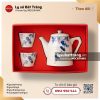 Gift set bình trà kèm 2 cốc sứ Lam Duyên