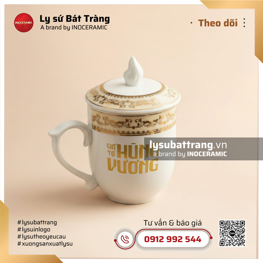 Bộ ly sứ quà tặng ngày Giỗ tổ Hùng Vương