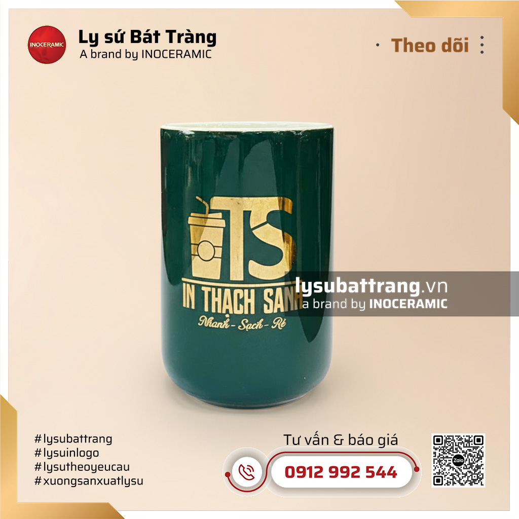 Ly sứ logo xưởng in Thạch Sanh – in logo xuong in thach sanh 1