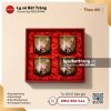 Bộ 4 ly sứ Sen Nâu cao cấp làm quà tặng