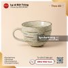 Cốc capuchino đế bệt Mộc Lam - Men hỏa biến
