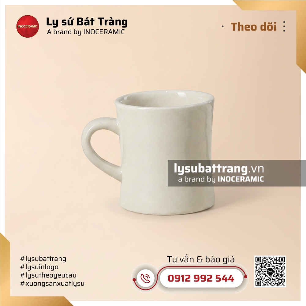 Ly sứ dáng eo Bạch Vân