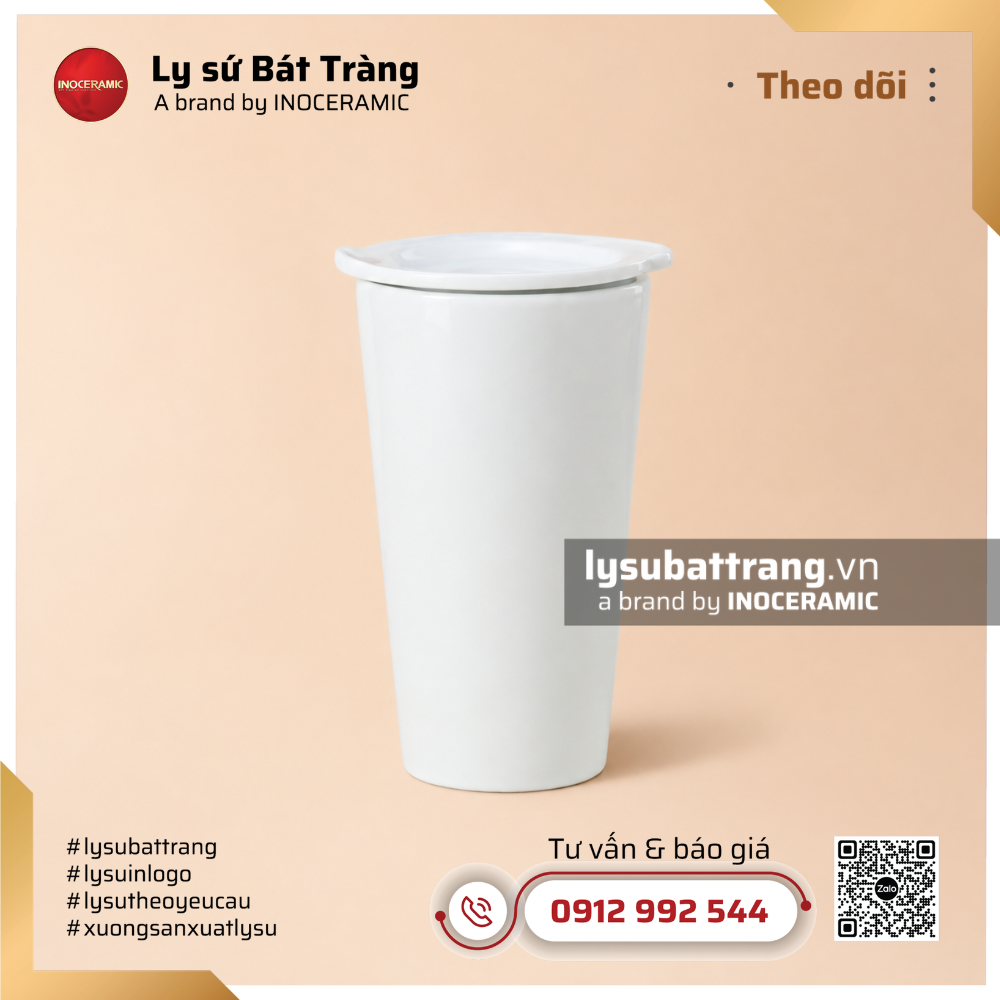 Cốc sứ dáng ly giữ nhiệt có nắp