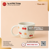 Cốc sứ quai tròn vẽ quả anh đào