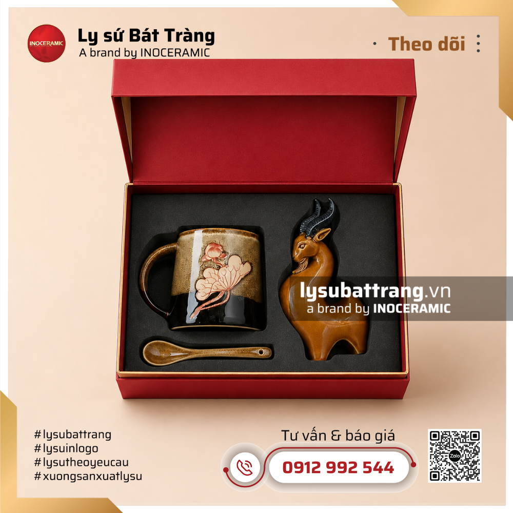 Set quà Tết ly sứ tri ân khách hàng - Dương An Phú Quý