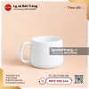 Ly sứ dáng thấp quai vuông 350ml - Men trắng