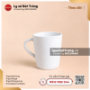 Ly sứ dáng vát cao quai cong 300ml - Men trắng